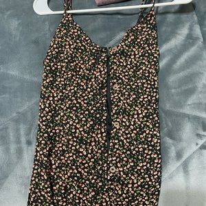 Sienna Sky dress! Black with red flowers on it. Spaghetti straps& buttoned front
